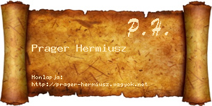 Prager Hermiusz névjegykártya